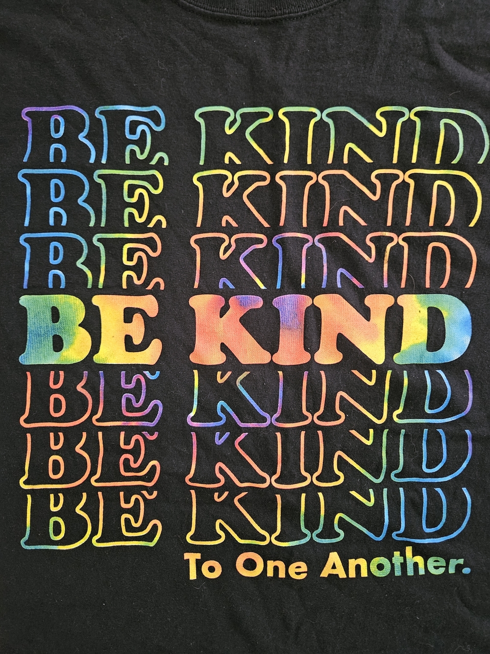 BE KIND Rainbow Graphic Short Sleeve Tee - Black